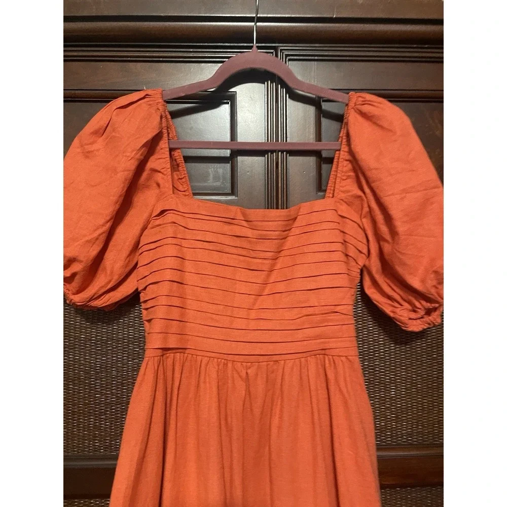 Abercrombie & Fitch Milkmade Maxi Smocked Linen Cotton Blend Dress‎ MP Farmhouse
